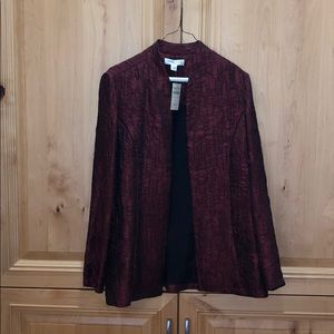 Coldwater Creek maroon jacquard blazer NWT size M